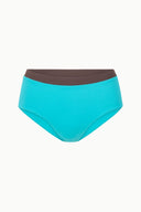 Image DEVON HIGH RISE BIKINI BOTTOM | TEAL DARK CHOCOLATE 5 of 5