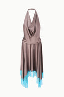 ELIRA SILK DRESS | MINK POOL