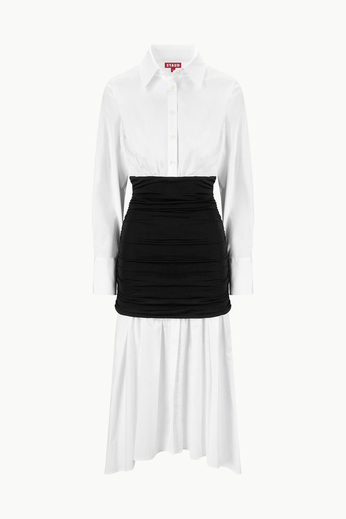 STAUD（スタウド) エリスコットンシャツドレス ELLIS DRESS BLACK WHITE