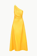 Image ESTE SILK DRESS | SUNSET GOLD 6 of 6