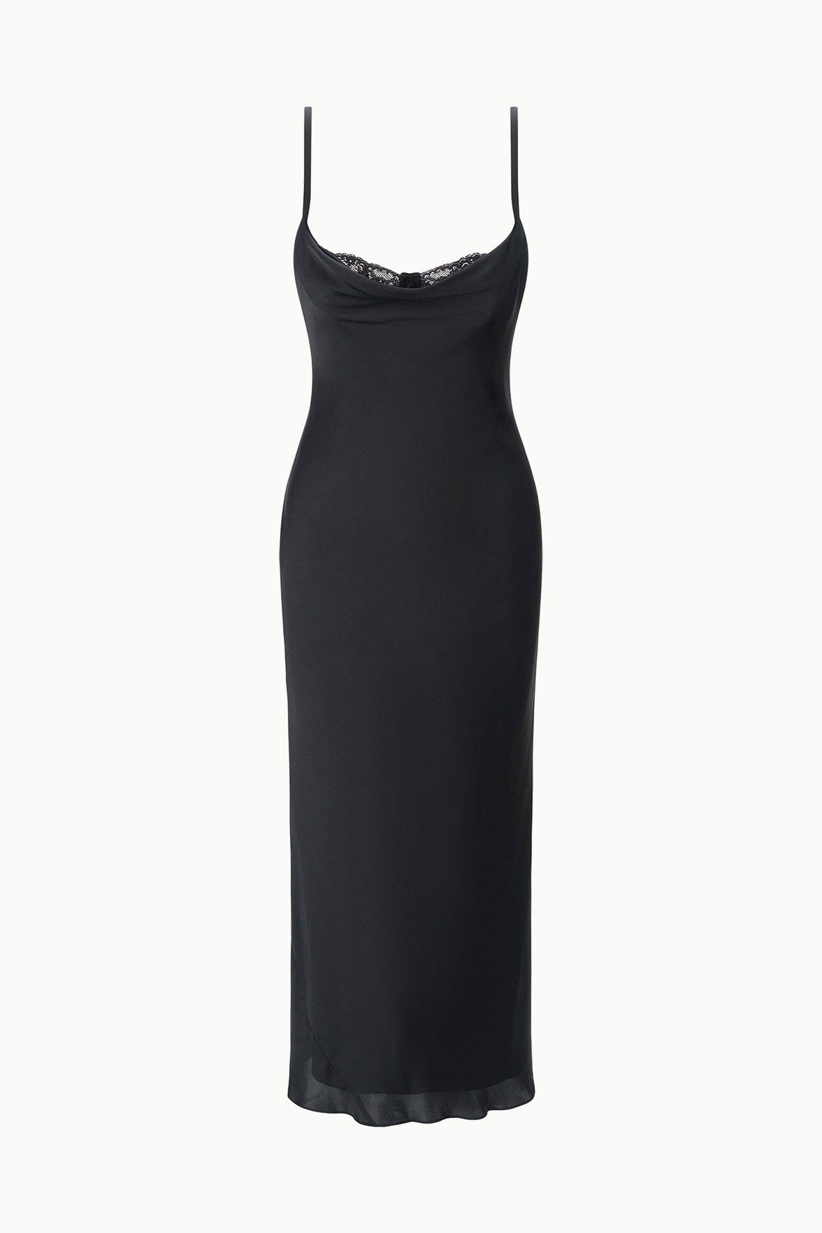 Image EVANGELINE SILK MIDI DRESS | BLACK 8 of 8 and Clicking this image will trigger a zoom pop-up