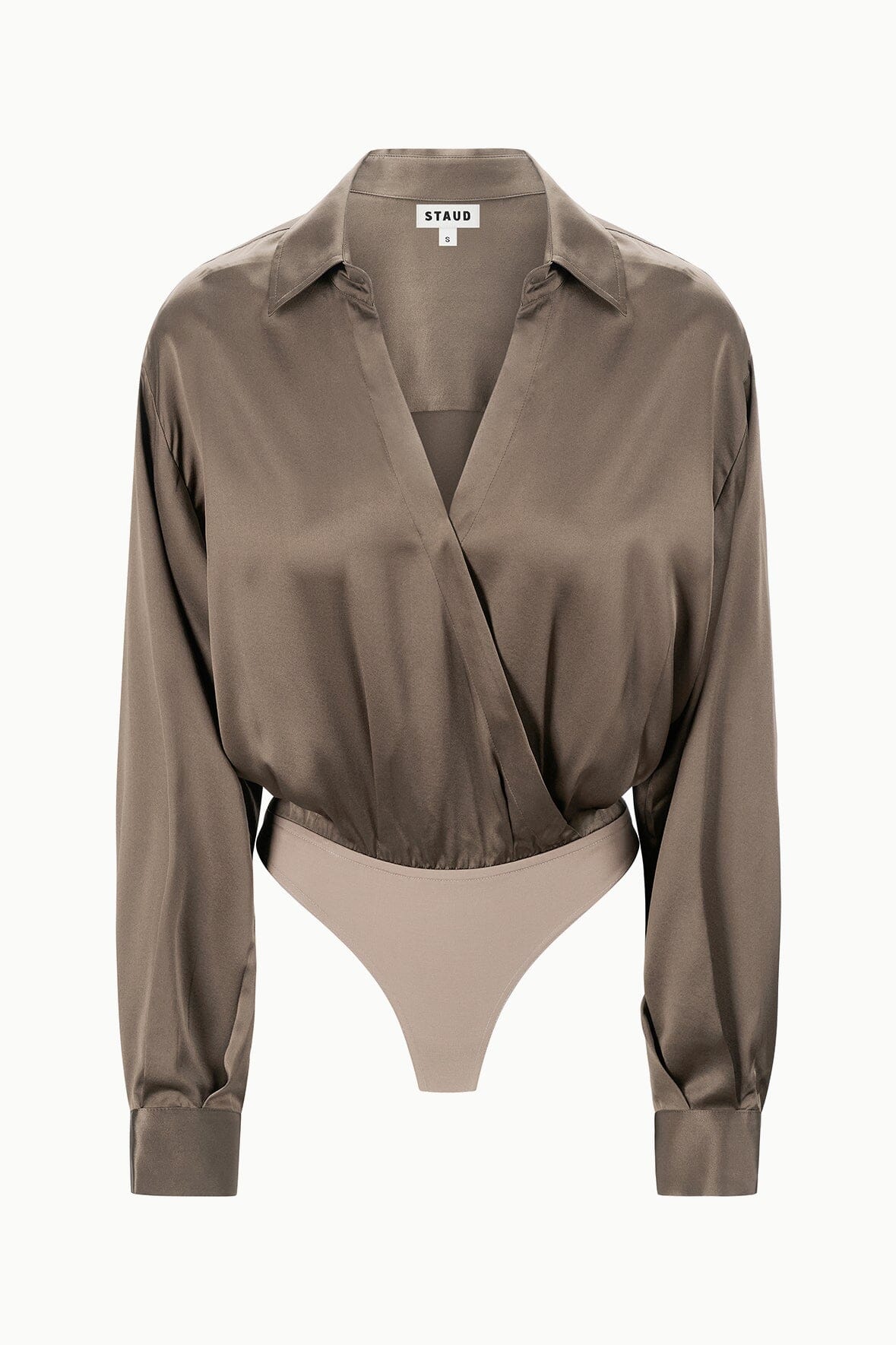 Image EVE SILK BODYSUIT | TAUPE 5 of 5 and Clicking this image will trigger a zoom pop-up