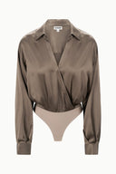 Image EVE SILK BODYSUIT | TAUPE 5 of 5