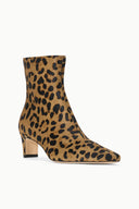 Cheetah-print ankle booties with block heel and tapered toe