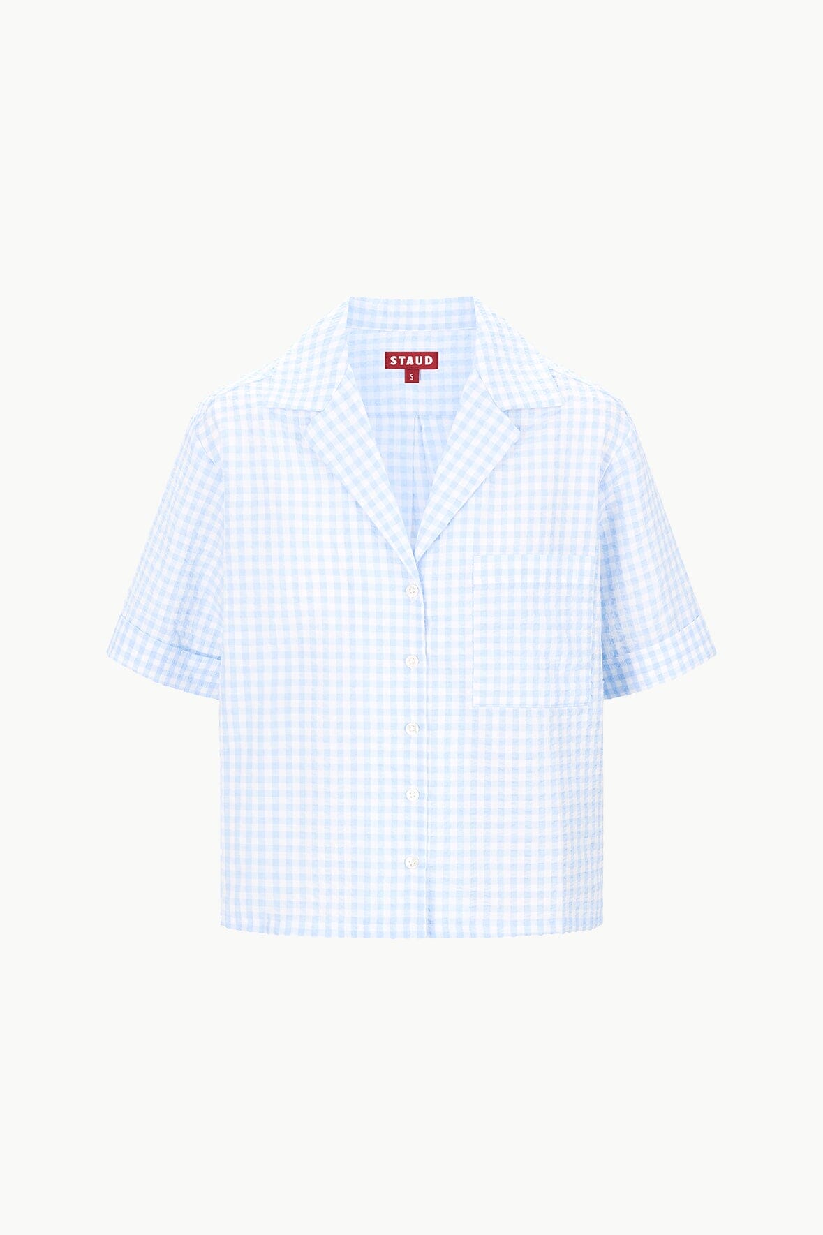 Image GABI SHIRT | SKY GINGHAM 6 of 6 and Clicking this image will trigger a zoom pop-up