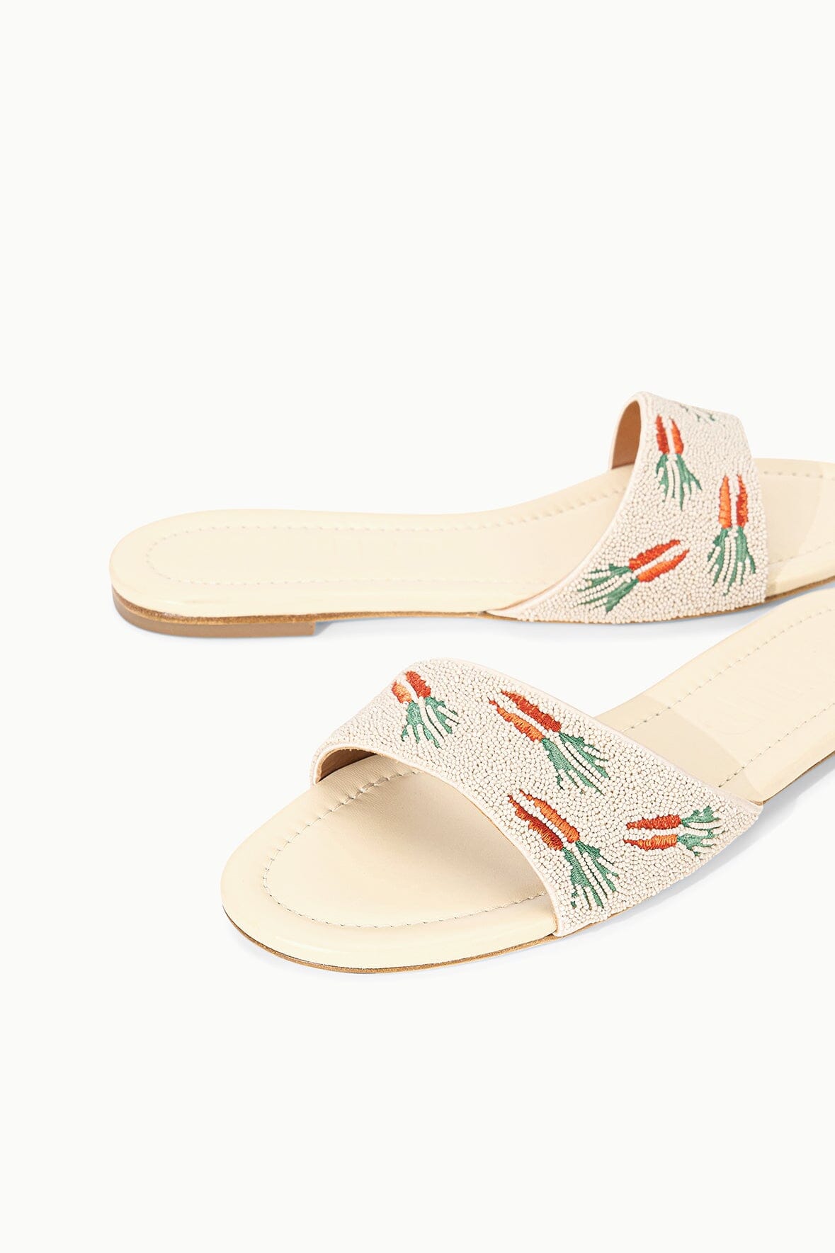 【STAUD】 Gracie ツートーンビーズサンダル GRACIE FLAT CARROT CAKE