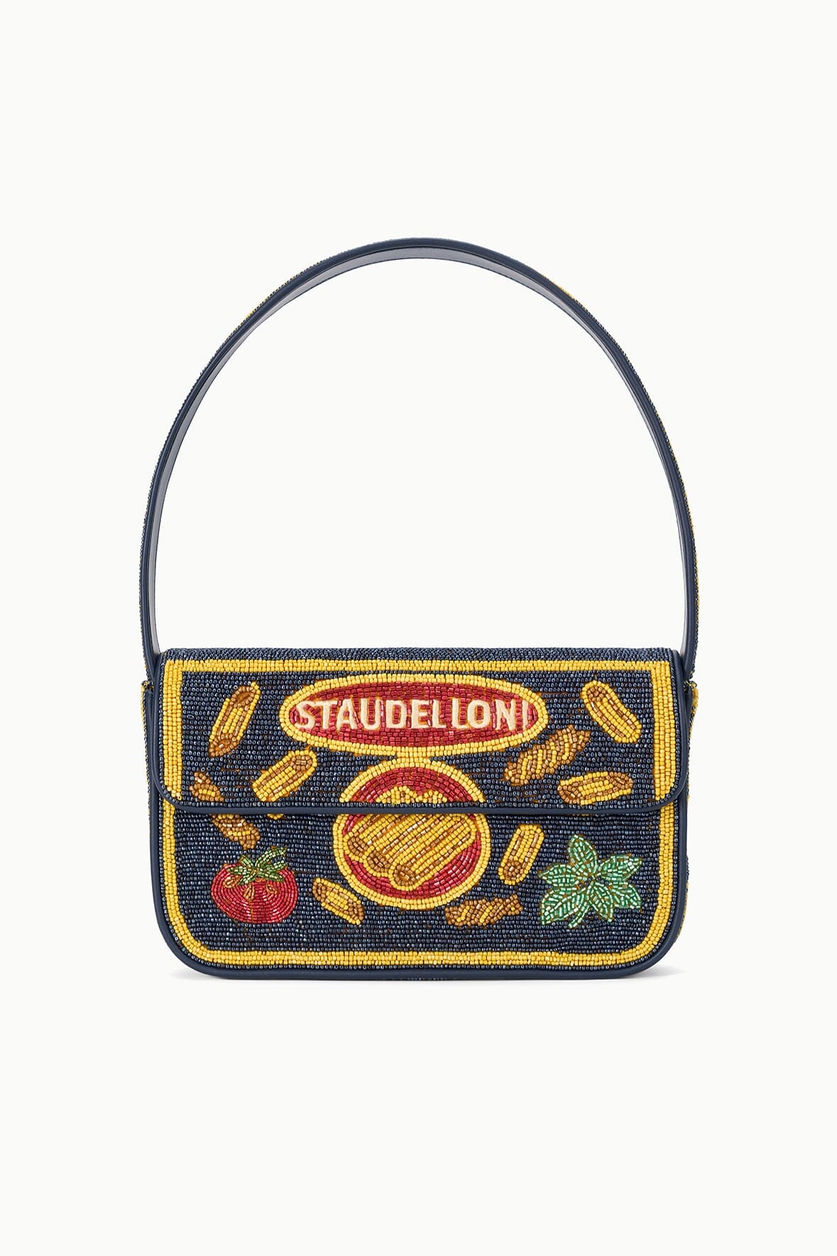 Home / Beaded & Novelty Bags /TOMMY BEADED BAG { "@context": "https://schema.org", "@type": "BreadcrumbList", "itemListElement": [{ "@type": "ListItem", "position": 1, "name": "Home" ,"item": "https:\/\/staud.clothing\/" },{ "@type": "ListItem", "position"