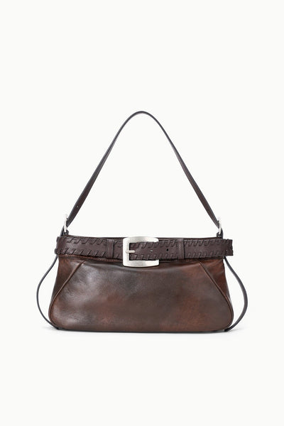 STAUD BROOKLYN SHOULDER BAG ESPRESSO DISTRESSED