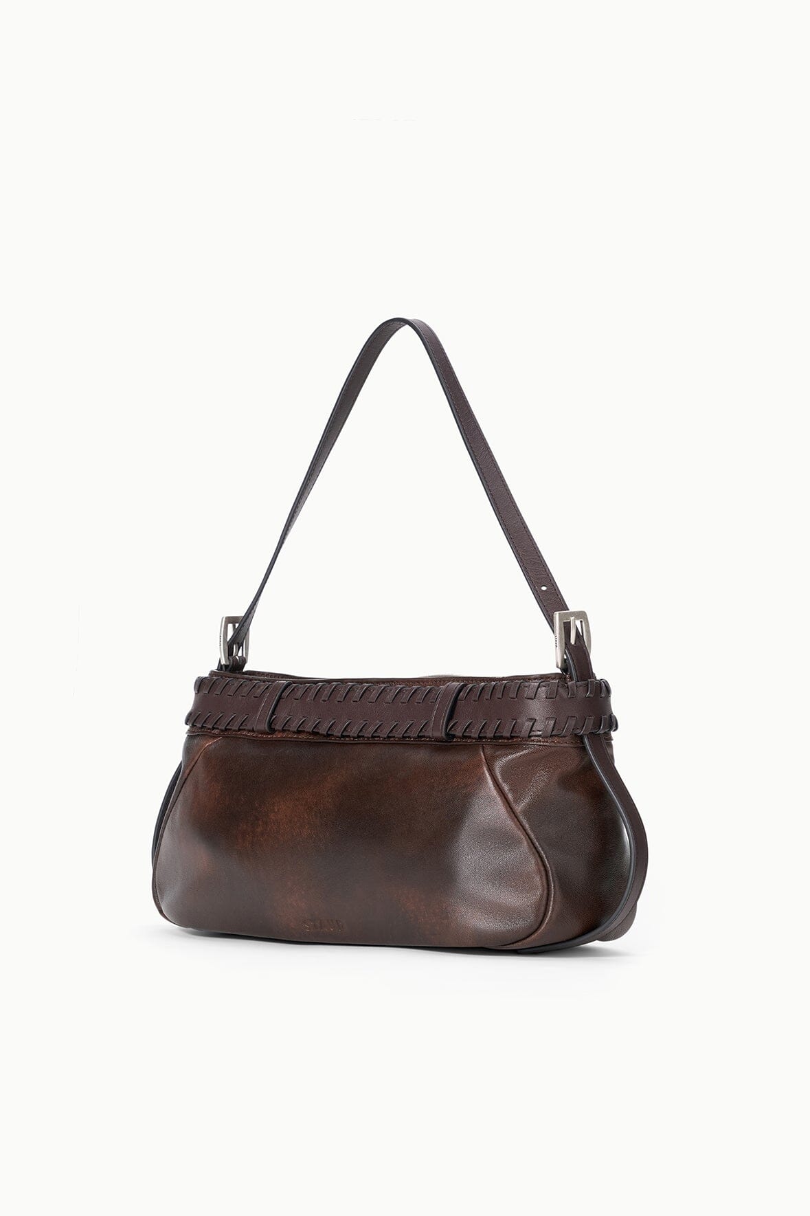 STAUD BROOKLYN SHOULDER BAG ESPRESSO DISTRESSED