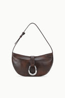 HARLOW CRESCENT SHOULDER BAG | ESPRESSO DISTRESSED
