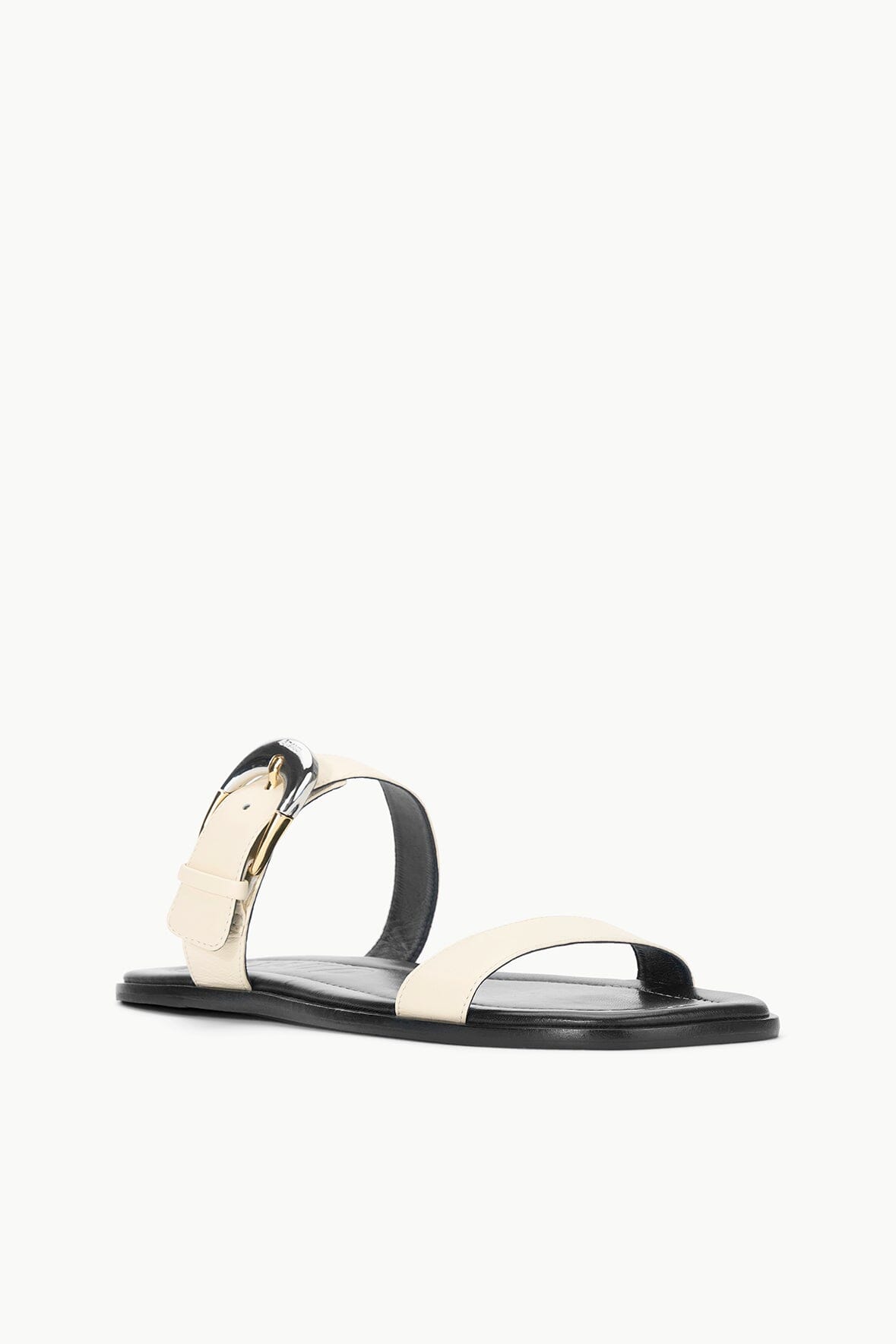 Image HARLOW FLAT SANDAL | CREAM 3 of 8 and Clicking this image will trigger a zoom pop-up