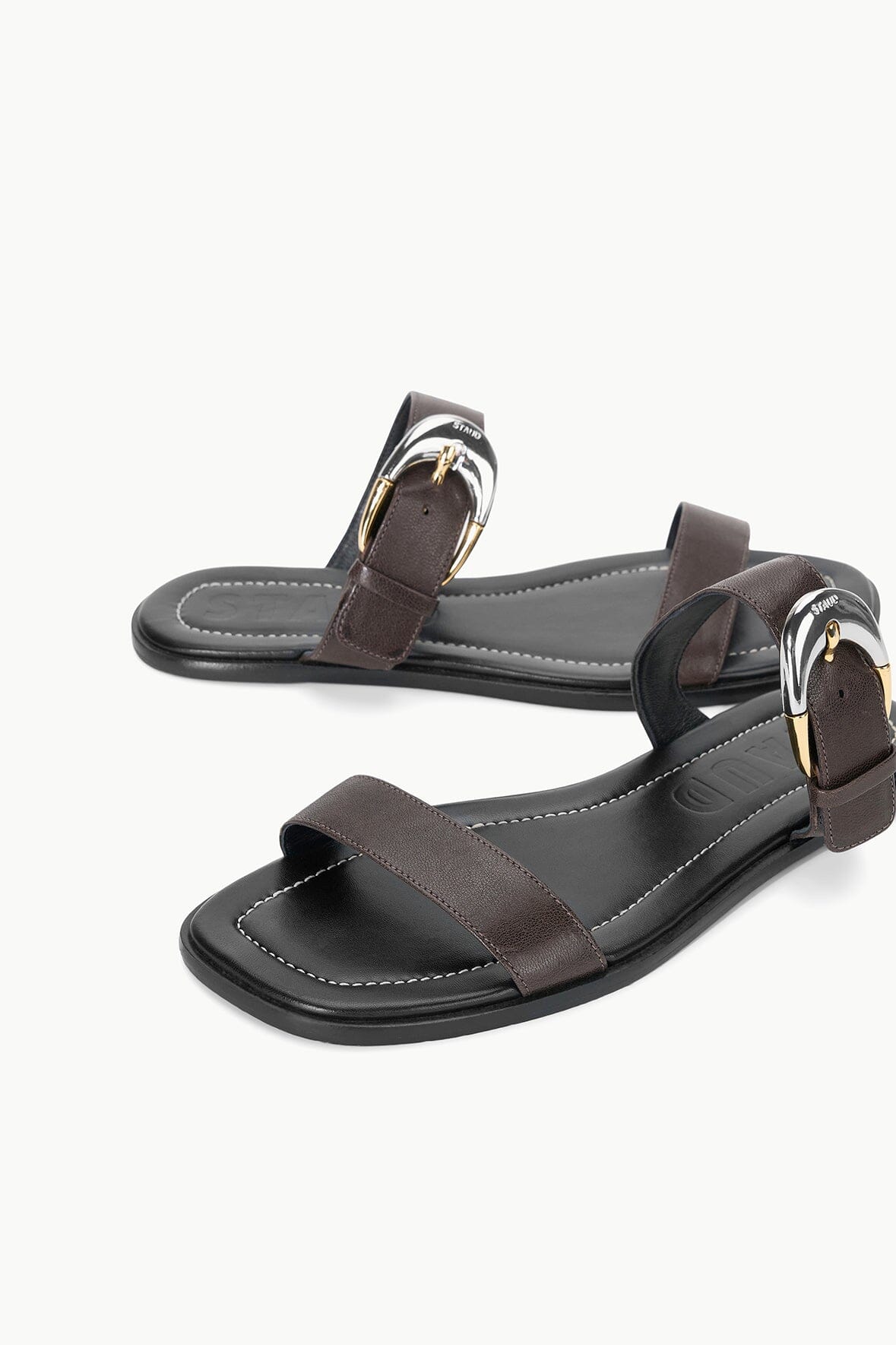 Image HARLOW FLAT SANDAL | ESPRESSO 3 of 6 and Clicking this image will trigger a zoom pop-up