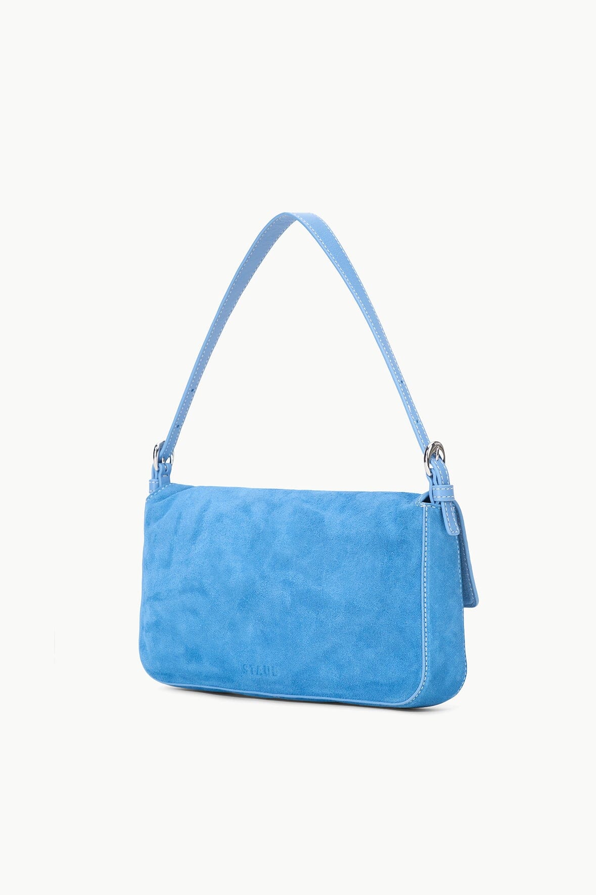 Image HARLOW BAG | STAUD BLUE SUEDE 3 of 6 and Clicking this image will trigger a zoom pop-up