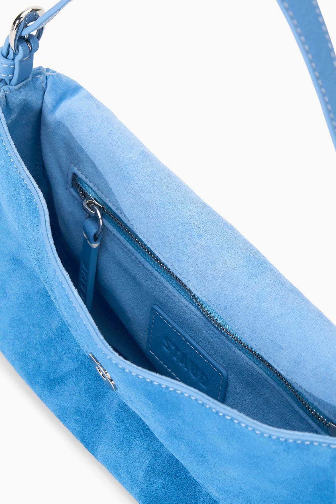 Image HARLOW BAG | STAUD BLUE SUEDE 5 of 6 and Clicking this image will trigger a zoom pop-up