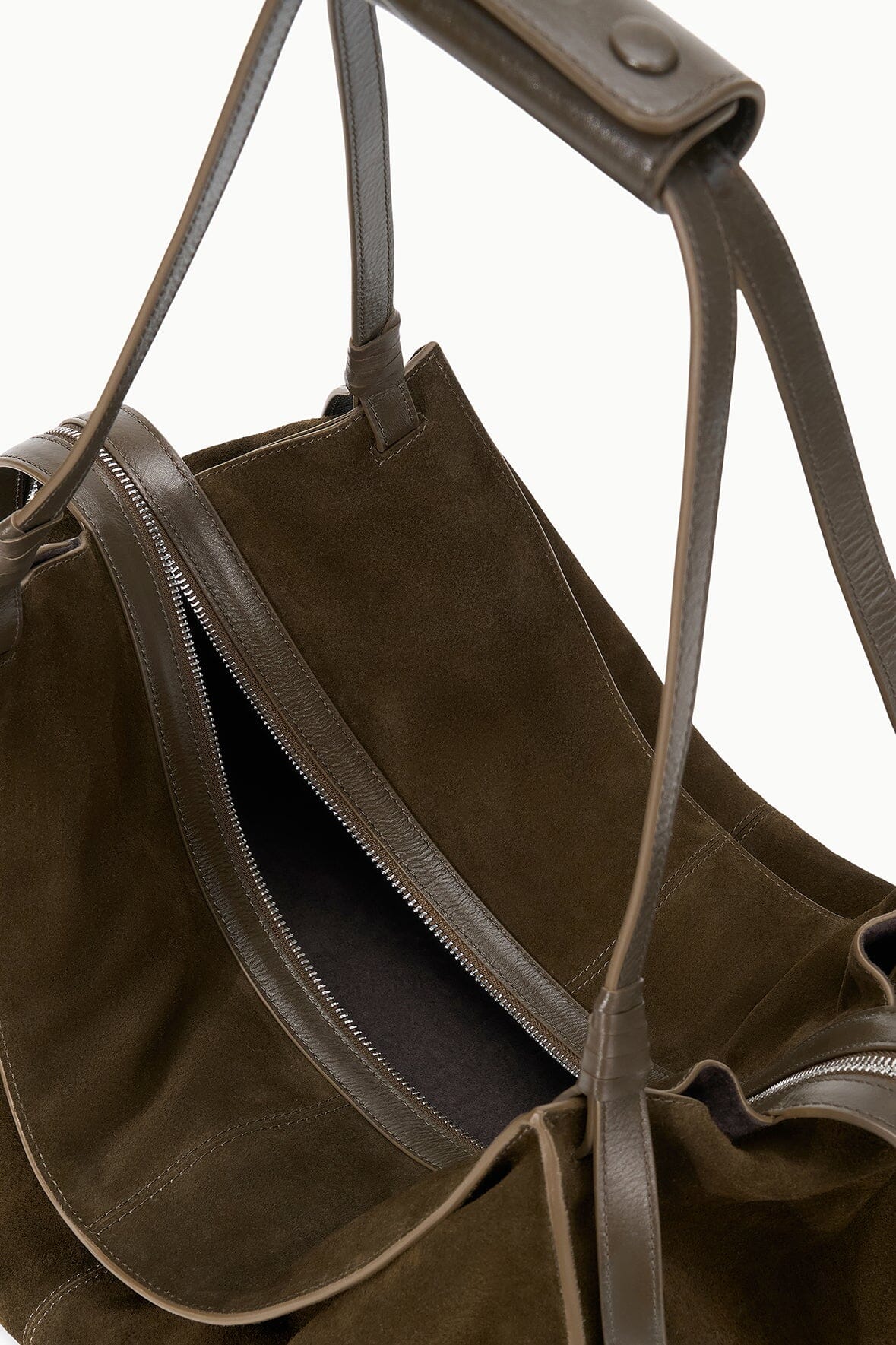STAUD LARGE HAROLD BAG TRUFFLE SUEDE