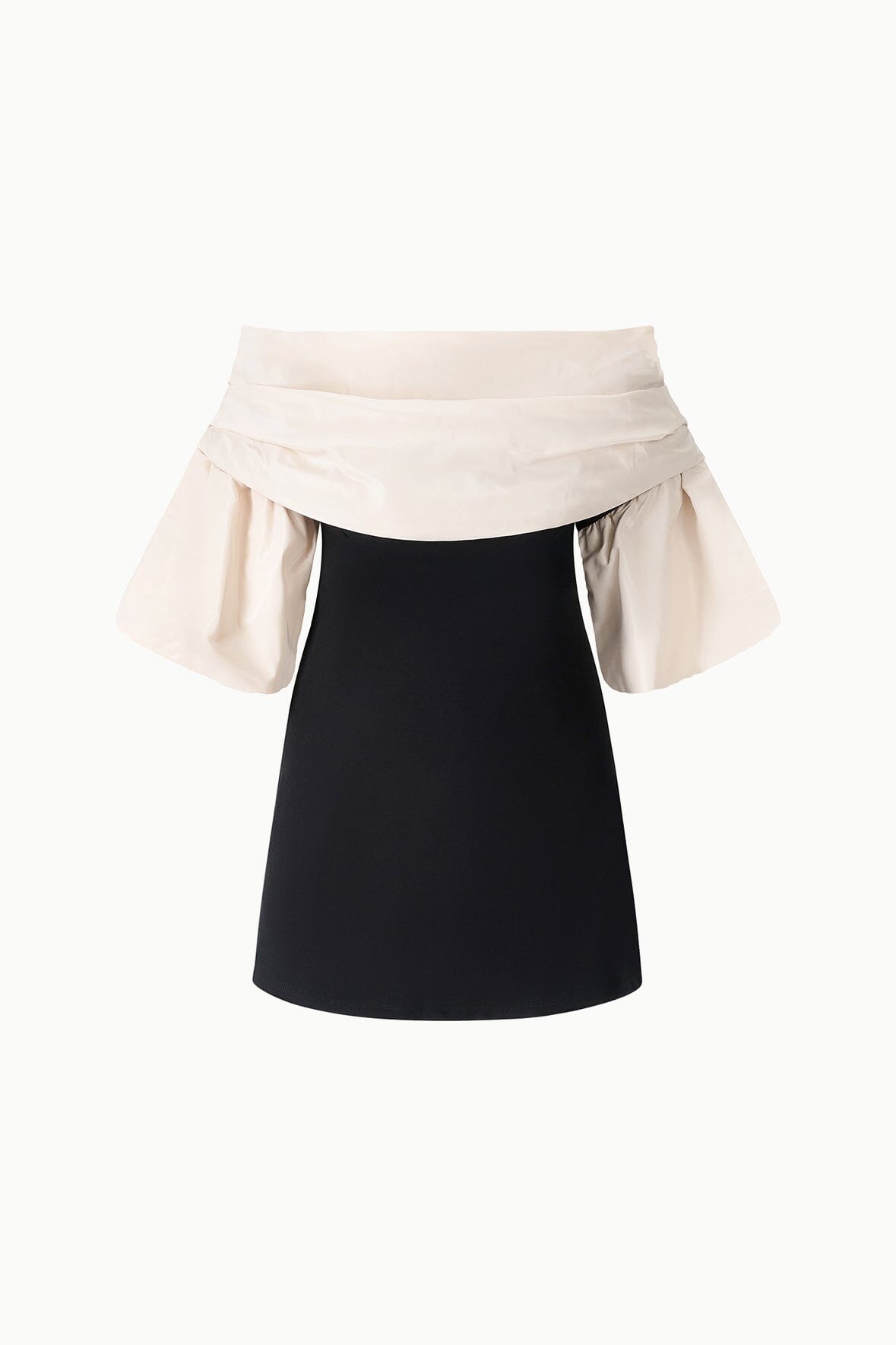 STAUD HARPER DRESS BLACK IVORY