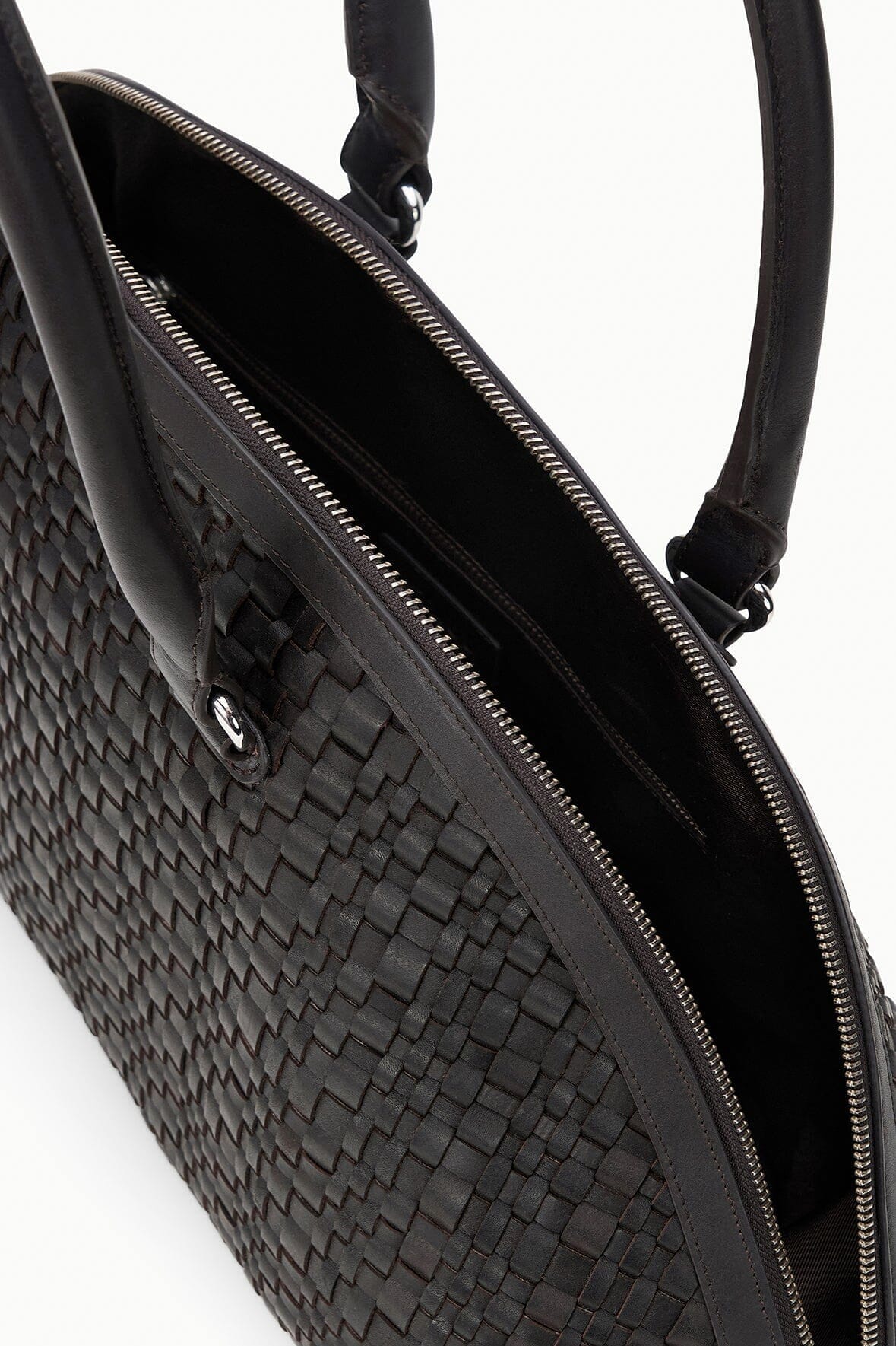 Image HESTER SATCHEL | ESPRESSO WOVEN LEATHER 7 of 7 and Clicking this image will trigger a zoom pop-up