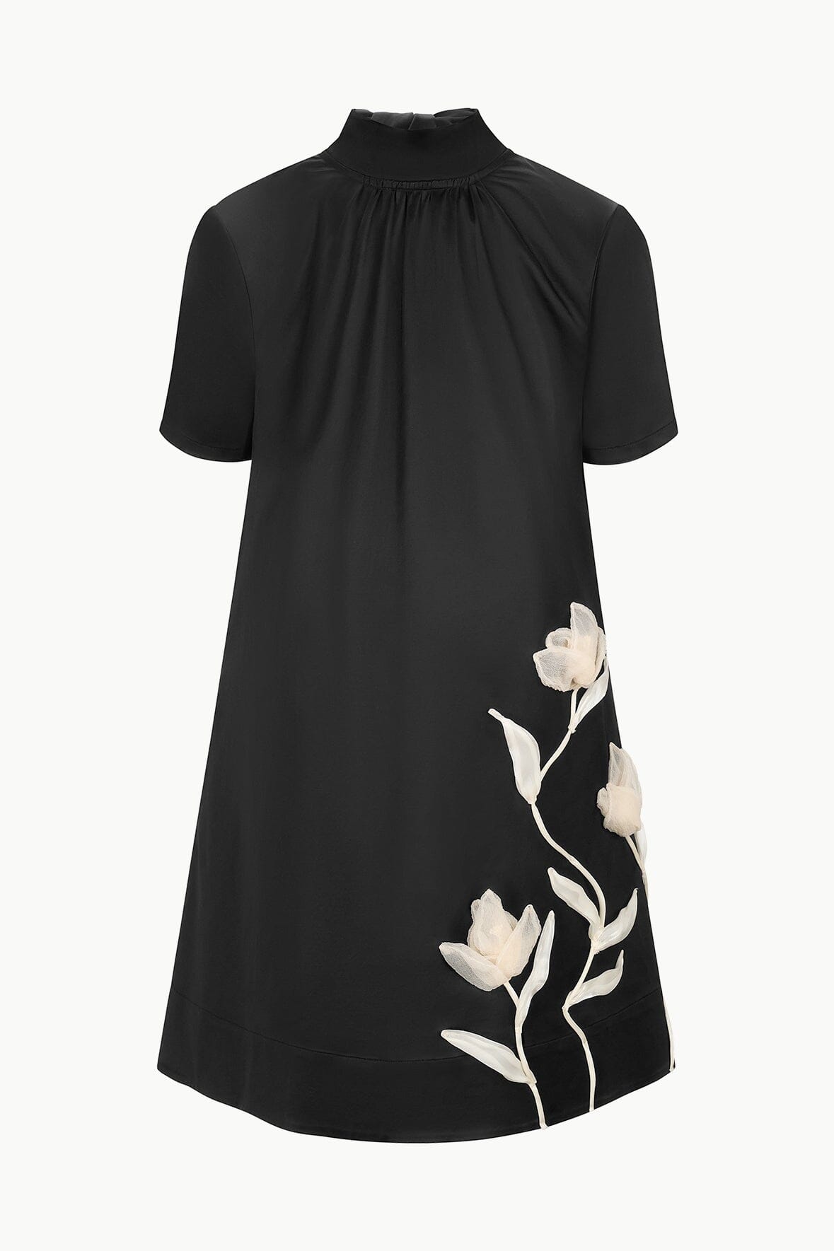 Image MINI ILANA DRESS | BLACK SATIN 5 of 5 and Clicking this image will trigger a zoom pop-up