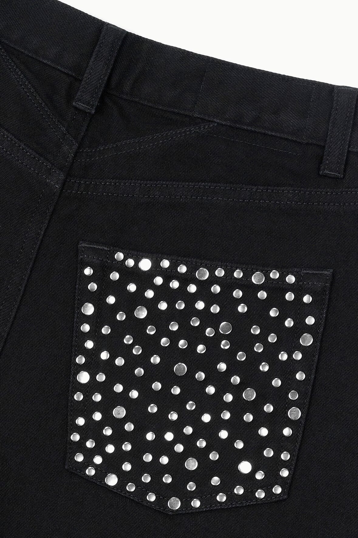 Image JACKSON STUDDED BARREL JEAN | BLACK 7 of 11 and Clicking this image will trigger a zoom pop-up