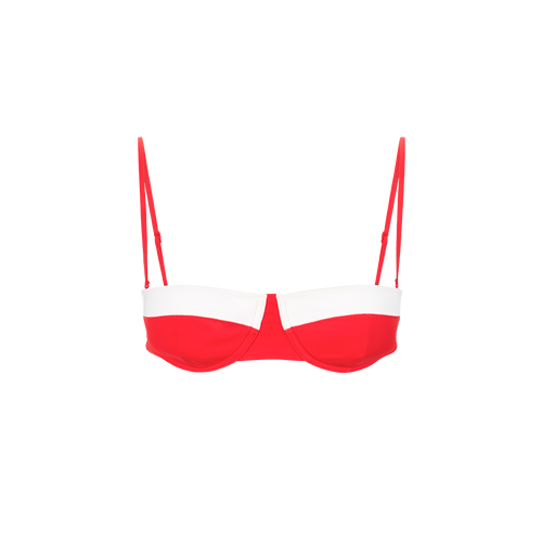 JO BALCONETTE TOP  RED WHITE