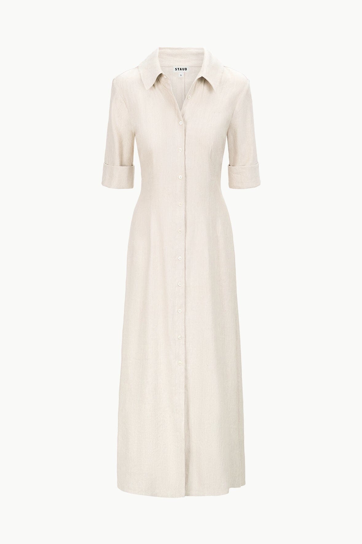 Image JOAN LINEN DRESS | NATURAL 7 of 7 and Clicking this image will trigger a zoom pop-up