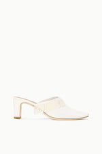 JOANNA KITTEN HEEL MULE | IVORY