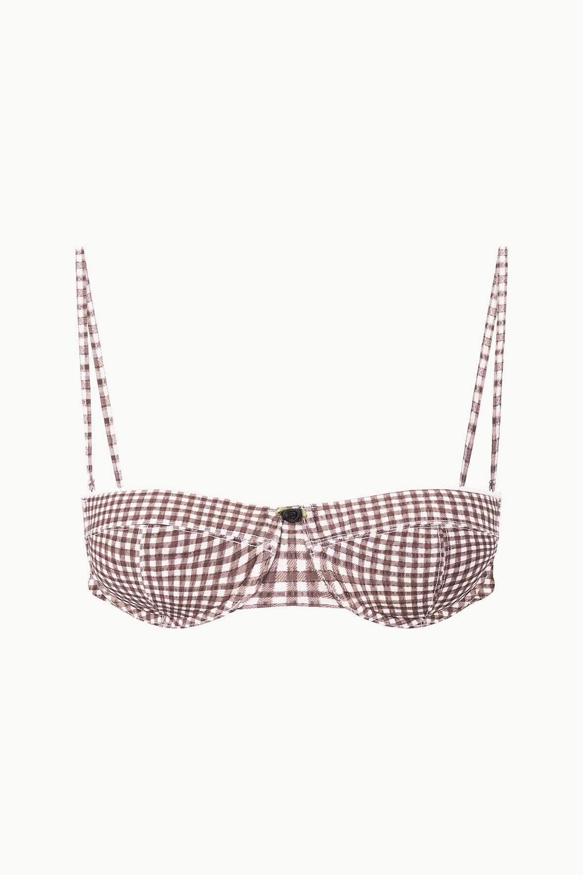 Image JO BALCONETTE BIKINI TOP | DARK CHOCOLATE MICRO CHECK 6 of 6 and Clicking this image will trigger a zoom pop-up