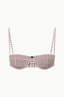 Image JO BALCONETTE BIKINI TOP | DARK CHOCOLATE MICRO CHECK 6 of 6