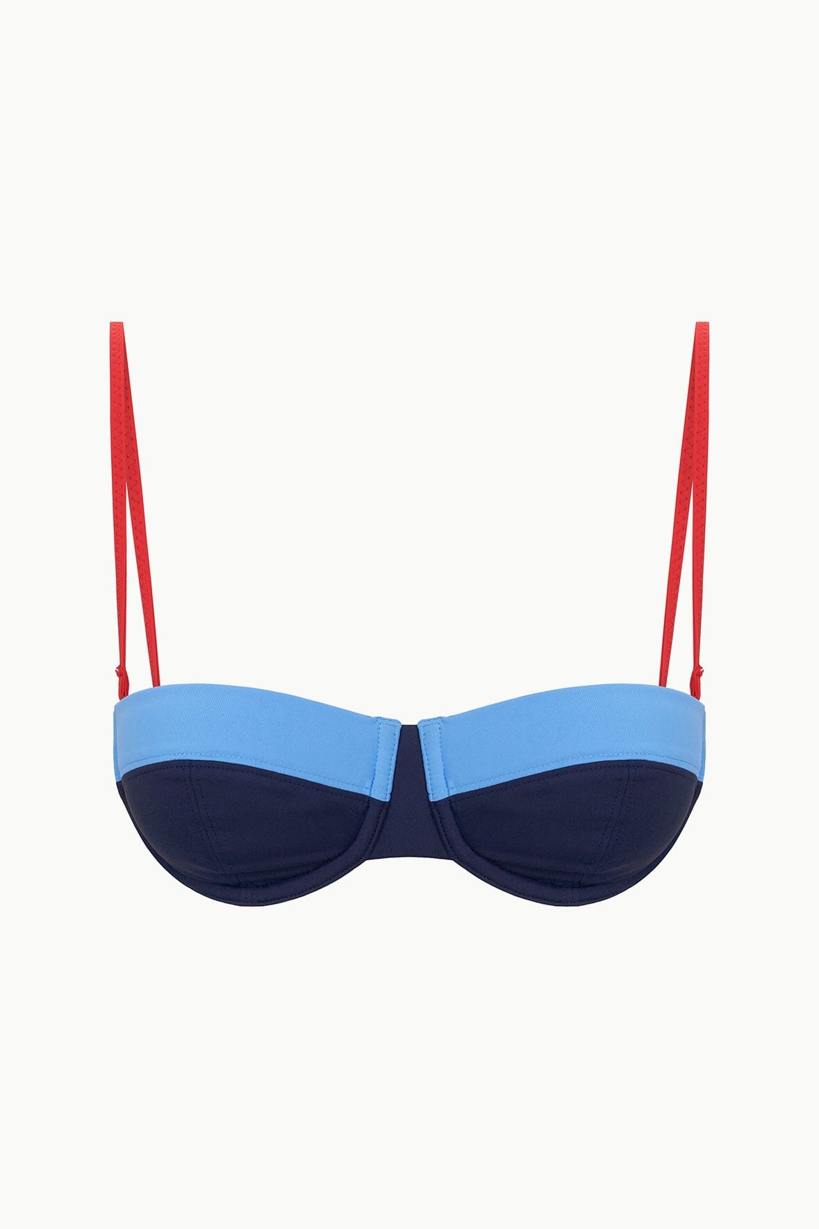 BLOCK PARTY Recycled Fibers Bralette Bikini Top - Aruba blue