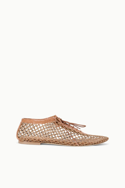 tan dress shoe laces STAUD, Kit Lace Up Flat Shoes in Tan, Size 41.5 Production time:8 weeks Footwear Class_Shoes you can be assured Blue Ruched Embellished Strapless