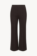 Earth-tone wide-leg trousers with high waist