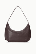 Espresso brown large shoulder bag, curved hobo shape with top strap