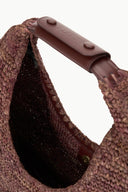 Image LARGE RAFFIA MOON TOTE BAG | MAHOGANY 5 of 6