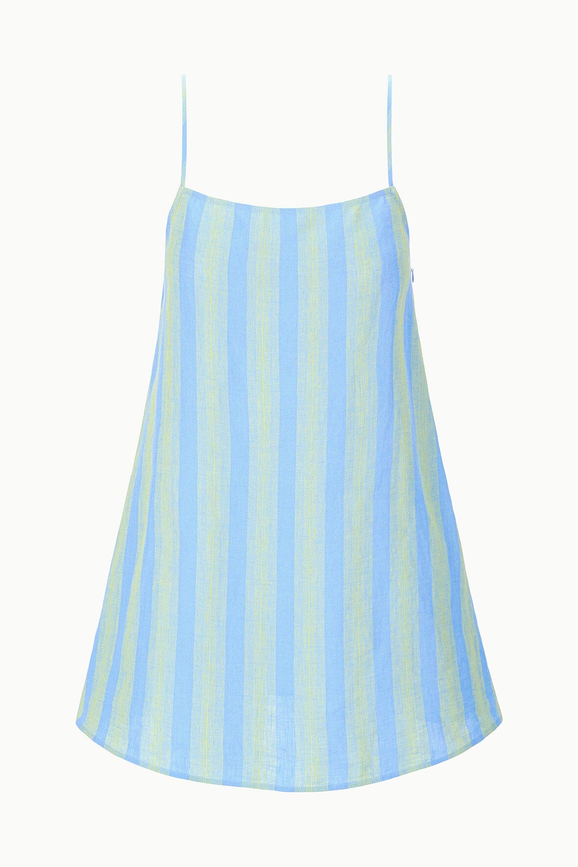 STAUD, Laura Linen Mini Dress in Seaport Stripe, Size Large STAUD, Laura Linen Mini Dress in Seaport Stripe, Size Large