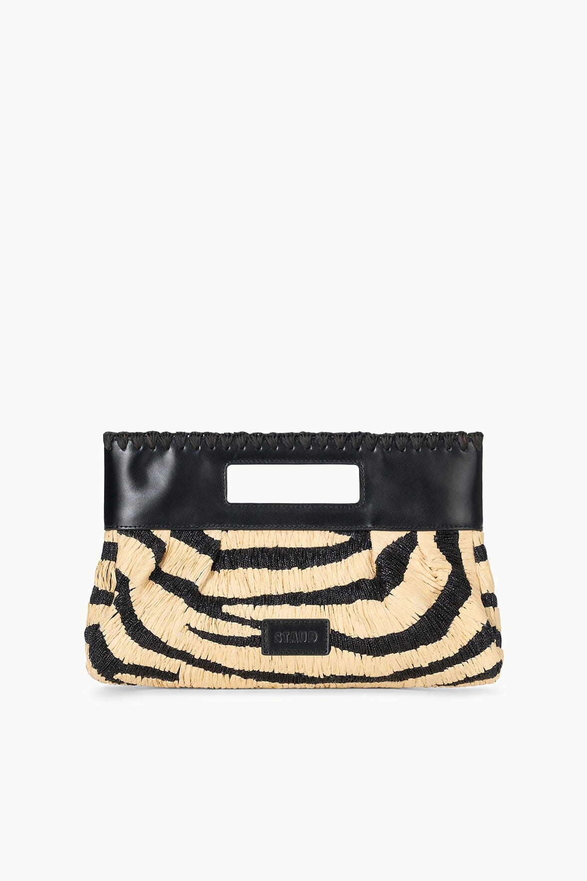 Image LENA CLUTCH | ZEBRA RAFFIA 3 of 6 and Clicking this image will trigger a zoom pop-up