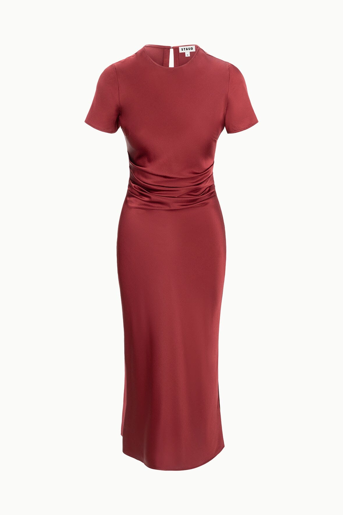 STAUD, Marcel Silk Dress in Sangria, Size 12 STAUD, Marcel Silk Dress in Sangria, Size 12