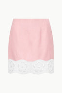 Image MARGAUX LINEN SKIRT | FADED BLUSH WHITE 8 of 8