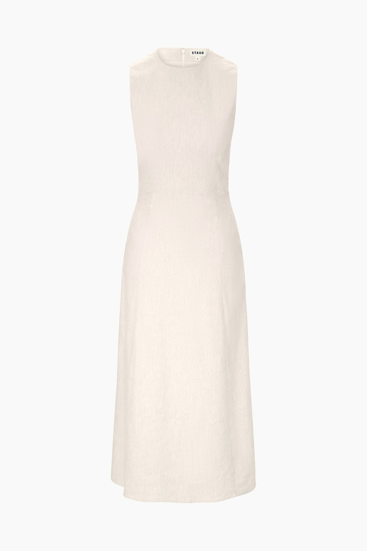 STAUD, Martine Linen Dress in Natural, Size 14 STAUD, Martine Linen Dress in Natural, Size 14