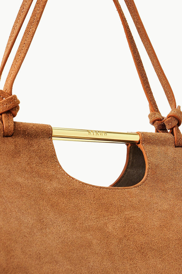 MINI SHIRLEY LEATHER BAG WALNUT OSTRICH EMBOSSED