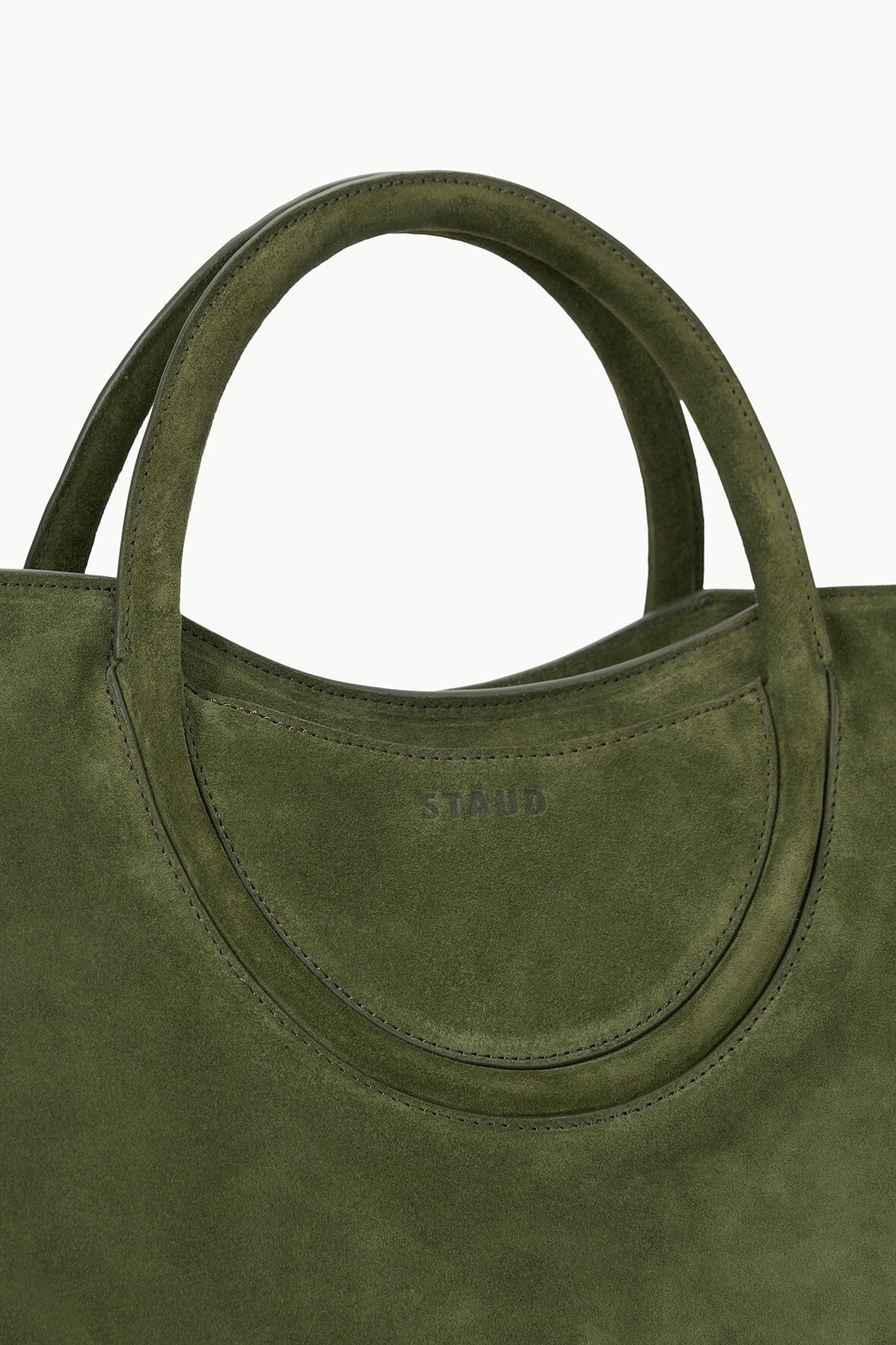 Image MAUDE SATCHEL | AVOCADO SUEDE 5 of 7 and Clicking this image will trigger a zoom pop-up