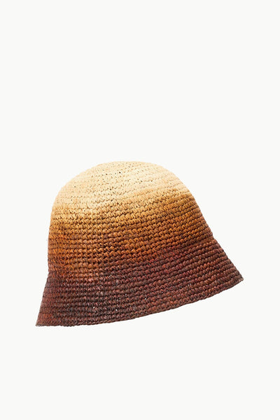 Meyers Crochet Hat by STAUD Brown & Beige Meyers Crochet Bucket Hat by Staud on Sale main image 3