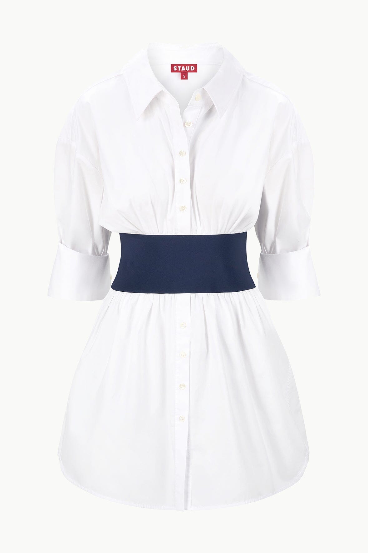 Image MICHELLE DRESS | WHITE NAVY 5 of 5 and Clicking this image will trigger a zoom pop-up