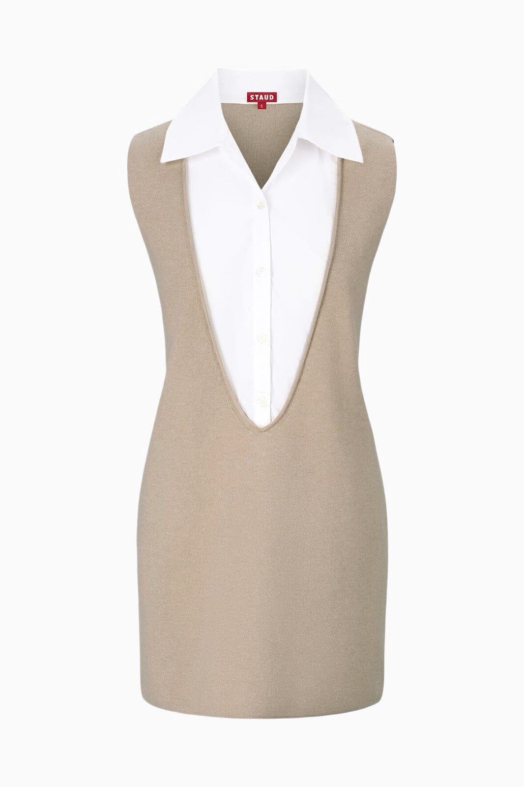 Image LESLIE MINI DRESS | SAND WHITE 5 of 5 and Clicking this image will trigger a zoom pop-up