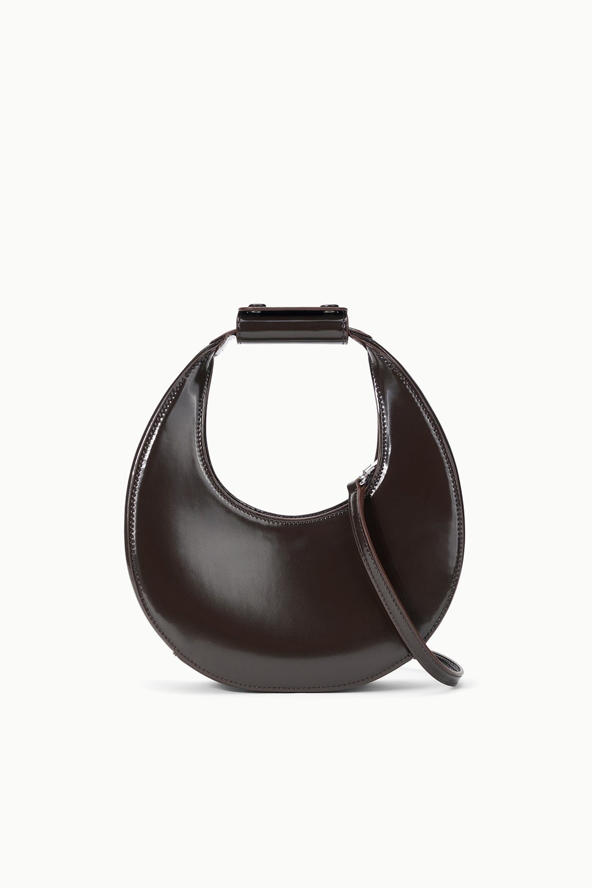 Image MINI MOON BAG | ESPRESSO LEATHER 1 of 7 and Clicking this image will trigger a zoom pop-up