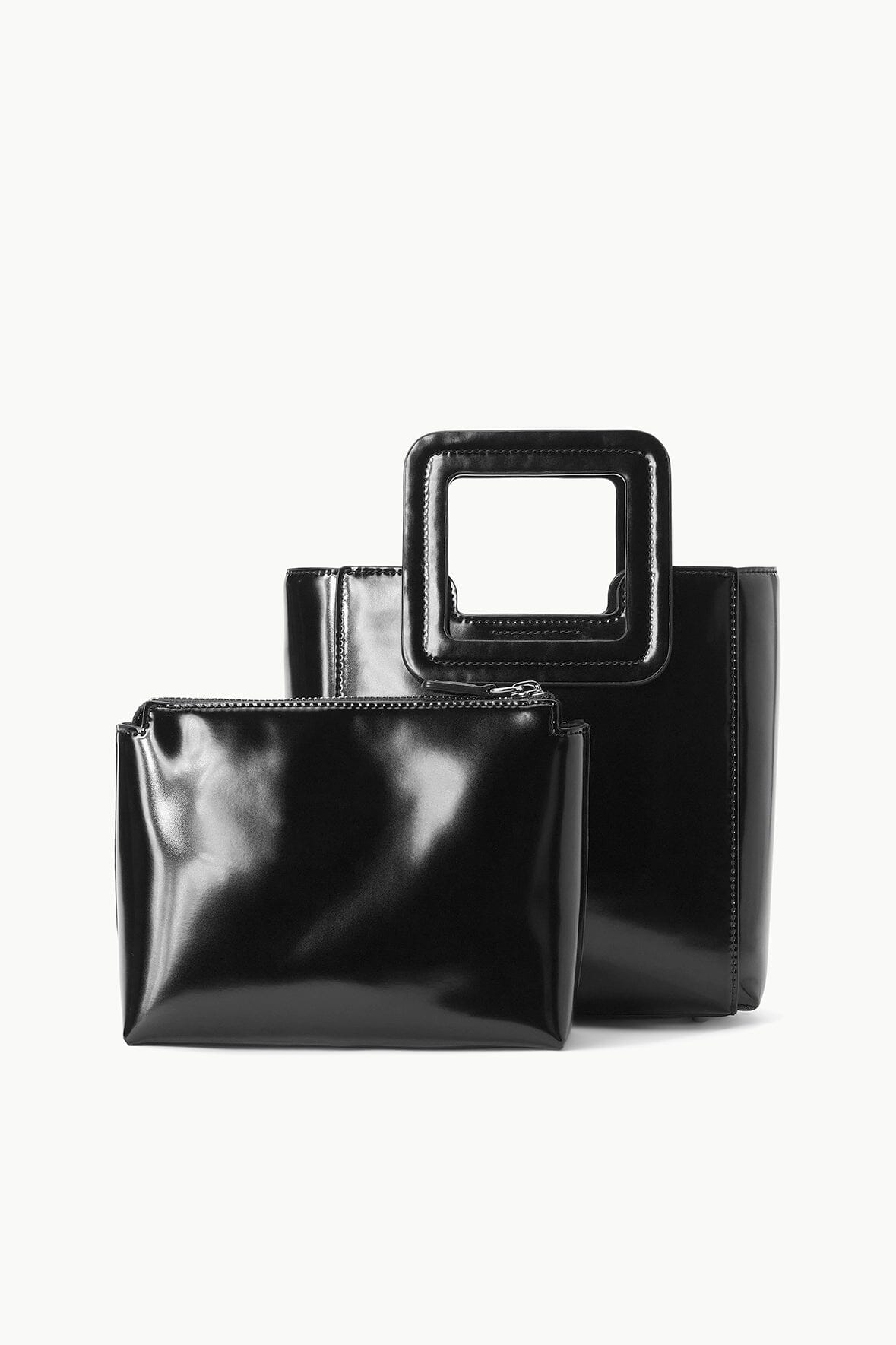 MINI SHIRLEY LEATHER BAG BLACK POLISHED