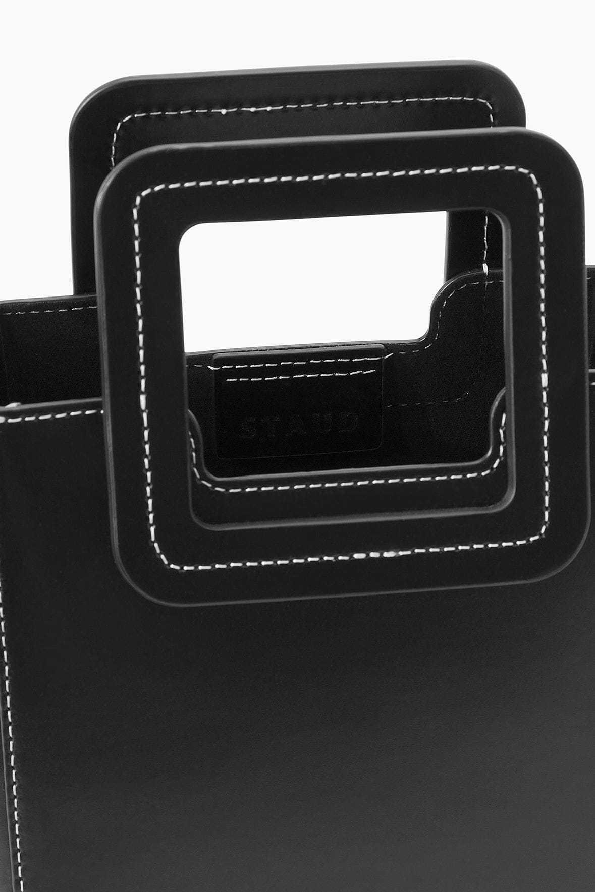 STAUD CUSTOM MINI SHIRLEY LEATHER BAG | BLACK