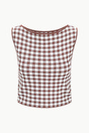 Image MONTGOMERY TOP | DARK CHOCOLATE GINGHAM 5 of 5