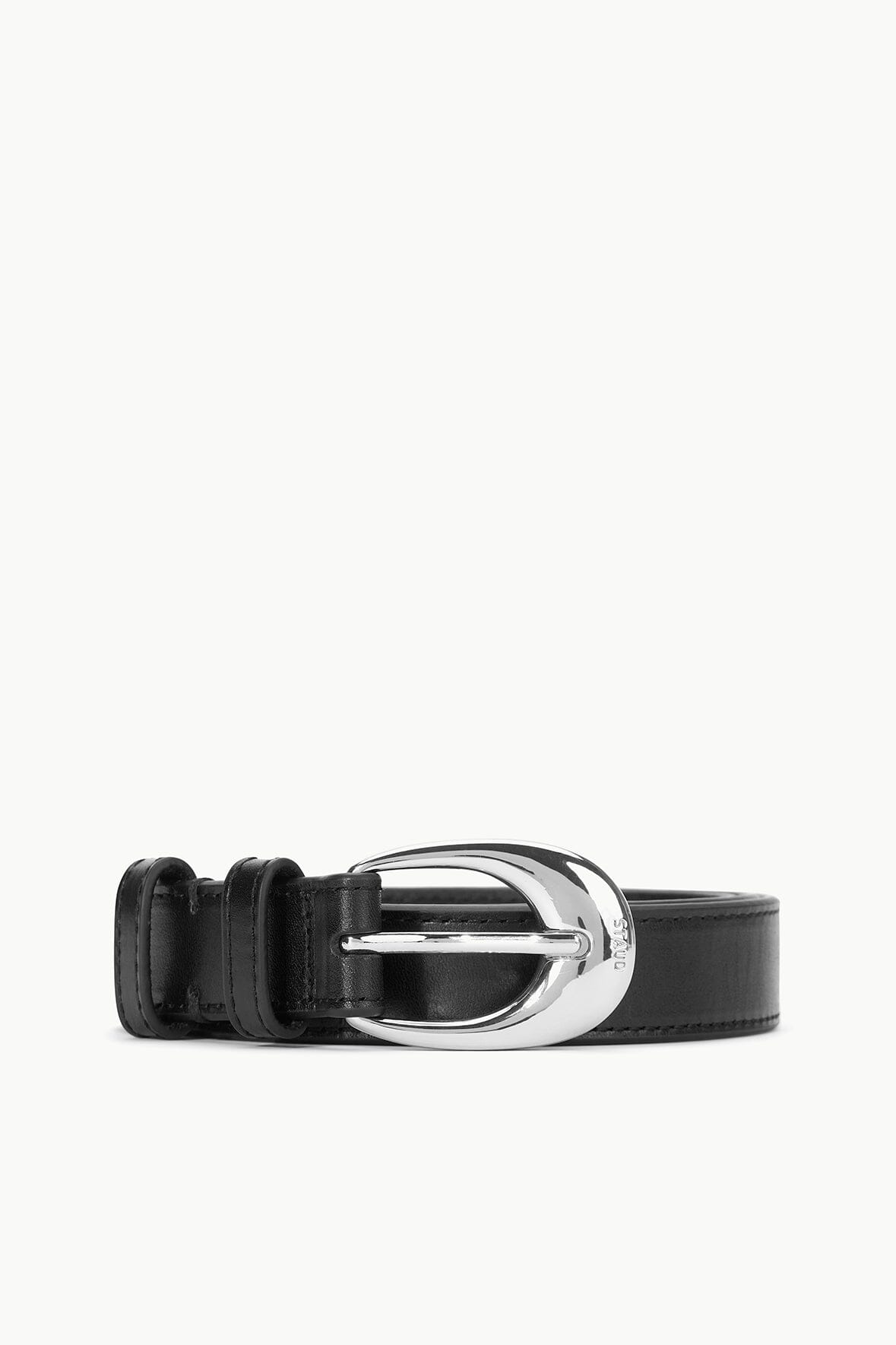 Image MOON BUCKLE BELT - 26MM | BLACK SILVER 1 of 3 and Clicking this image will trigger a zoom pop-up