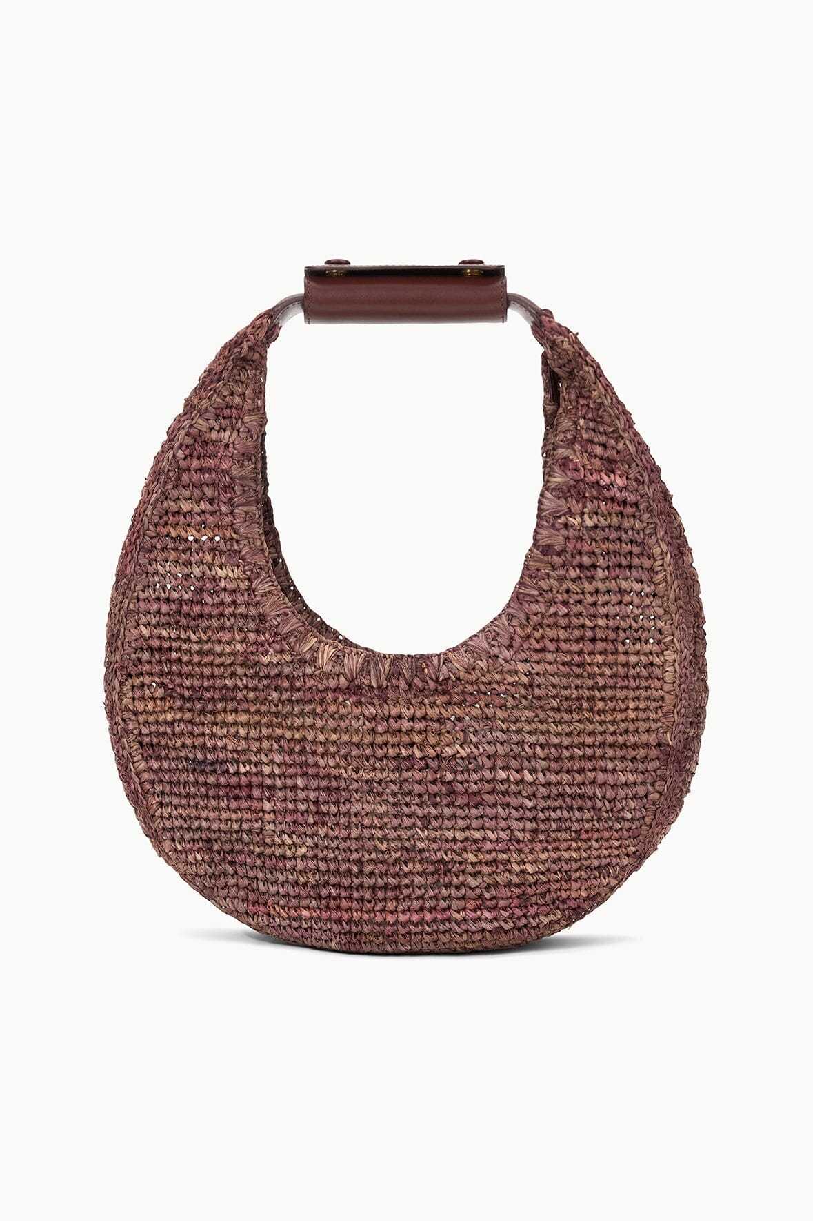 Image MOON RAFFIA TOTE BAG | MAHOGANY 1 of 7 and Clicking this image will trigger a zoom pop-up