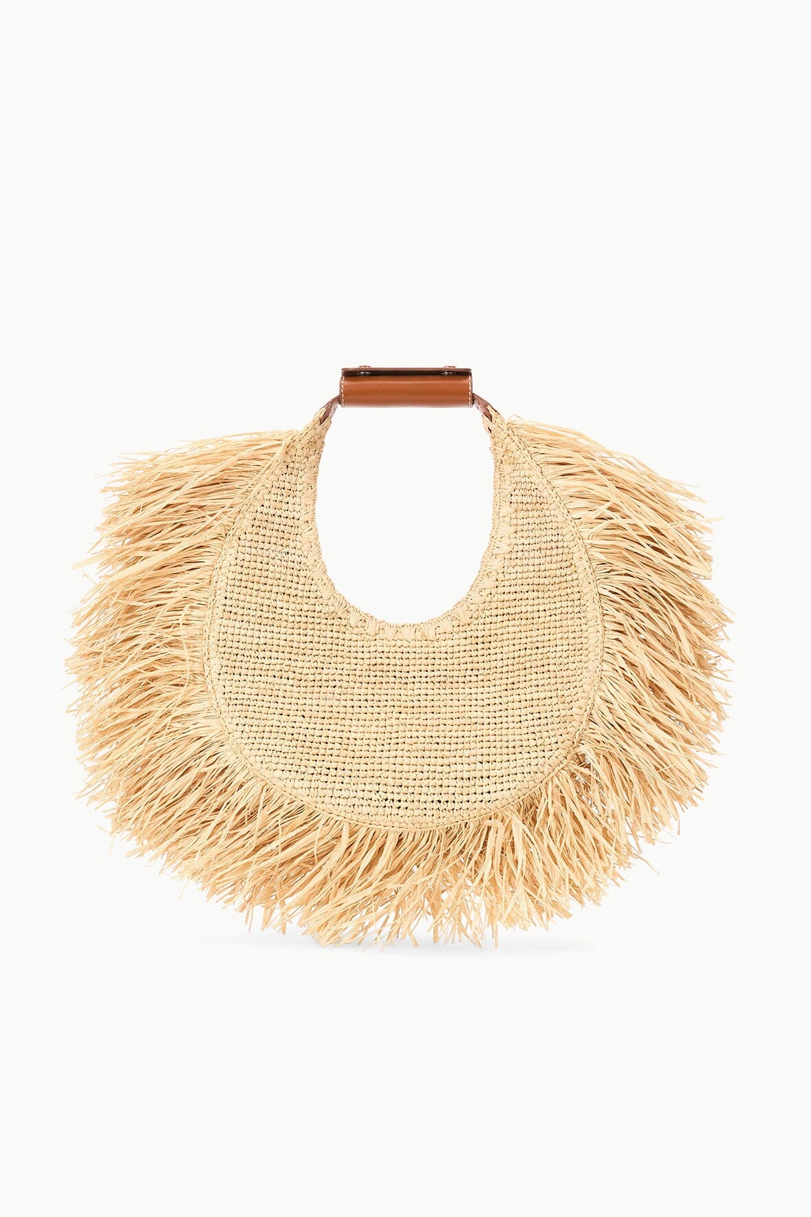 Image MOON RAFFIA TOTE BAG | NATURAL FRINGE 1 of 6 and Clicking this image will trigger a zoom pop-up